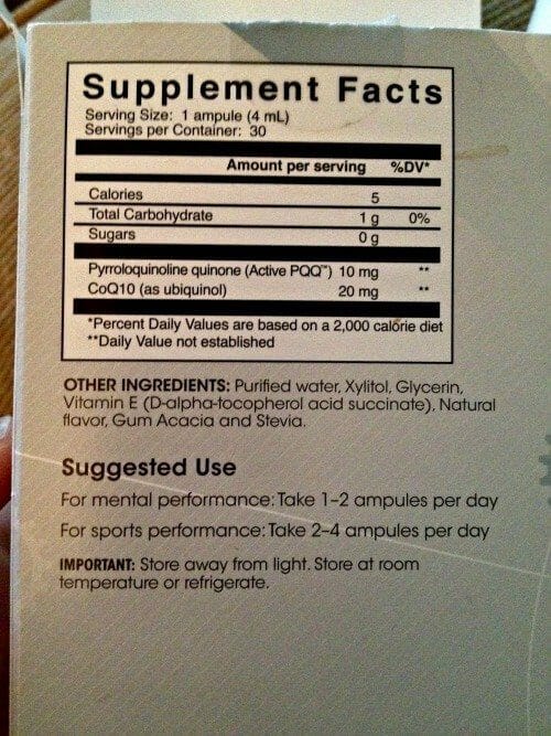 unfair advantage supplement facts label