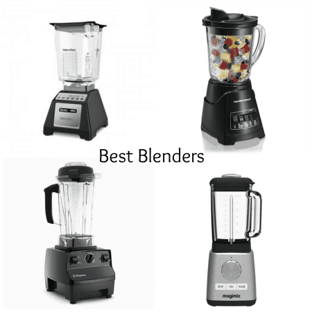 Picture showing a Blendtec, Vitamix, Hamilton Beach and Magimix food and drink blenders