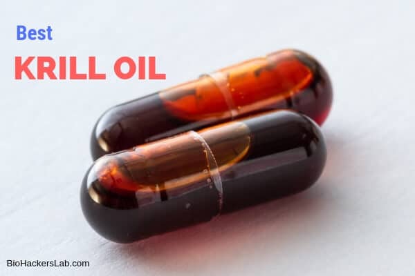 Two capsules of red krill oil