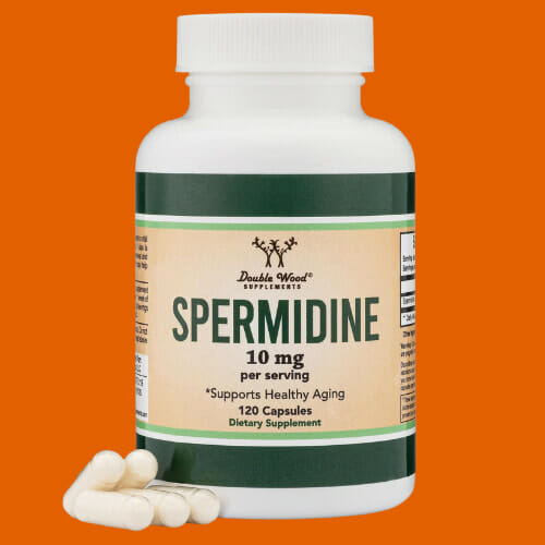 Bottle of Double Wood Spermidine supplement