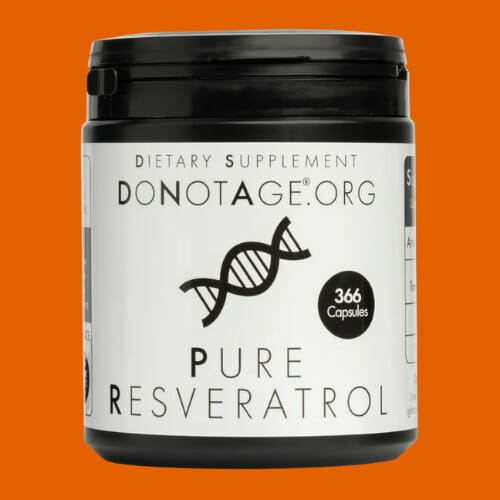 Tub of Do Not Age pure resveratrol capsules
