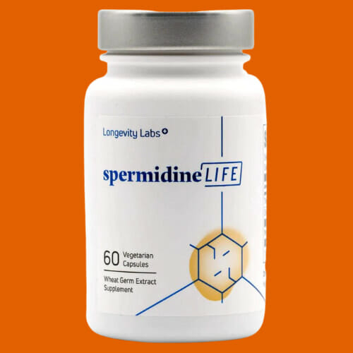 Bottle of spermidineLIFE supplement