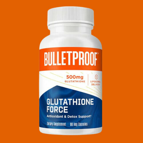 Bottle of Bulletproof Glutahione Force supplement