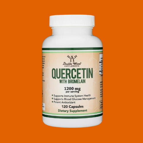 Bottle of Double Wood Supplements Quercetin with Bromelain Capsules