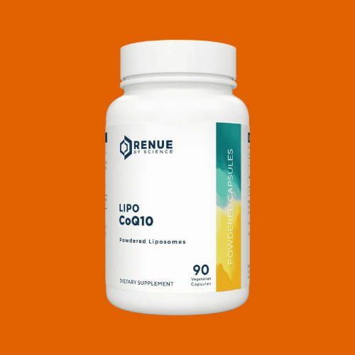 Bottle of Renue by Science Liposomal CoQ10 supplement